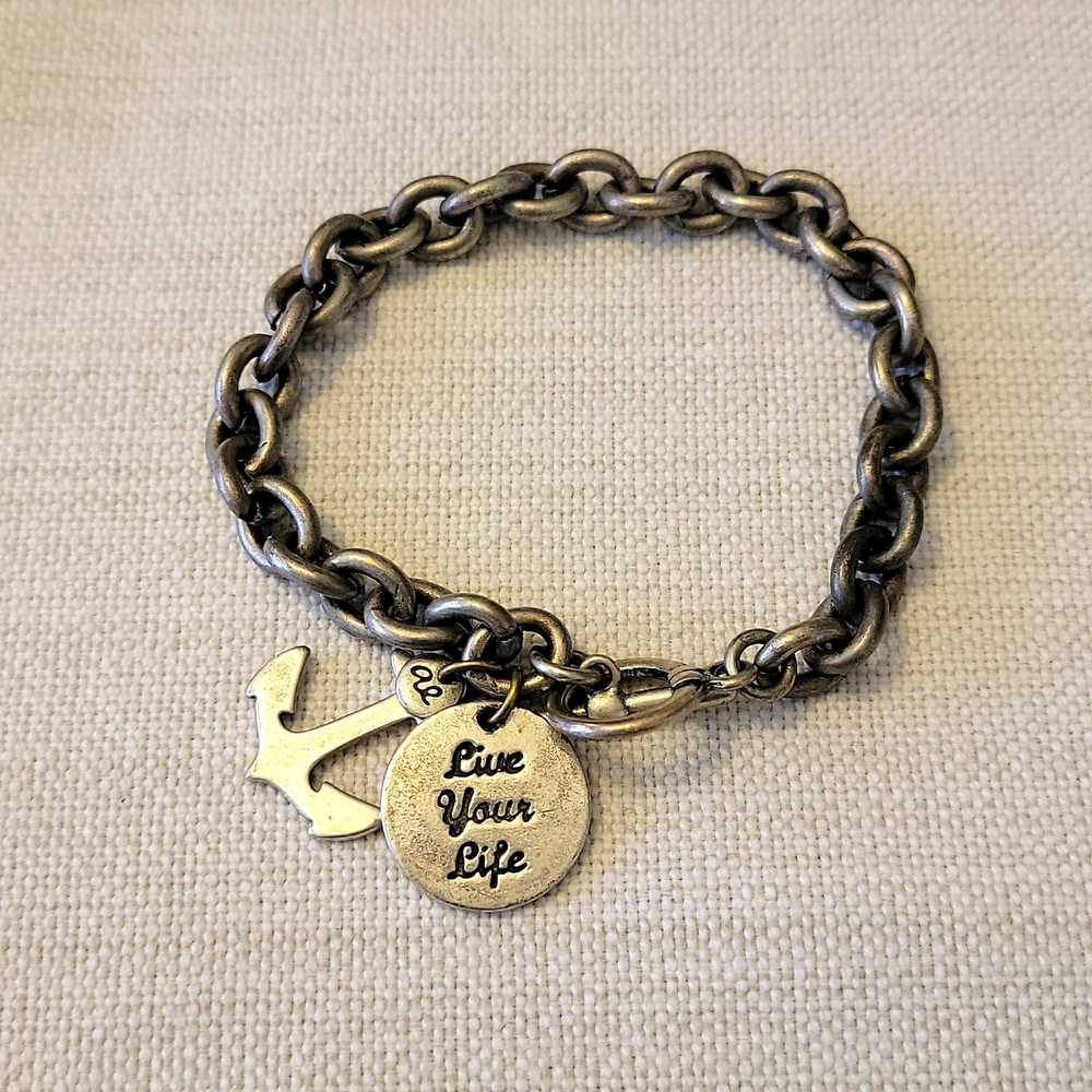 American Eagle Chain Link Anchor Charm Bracelet